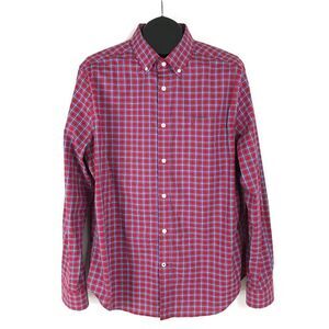 Nautica Classic Fit Oxford Shirt Men's Large Plaid Long Sleeve Wrinkle Resistant